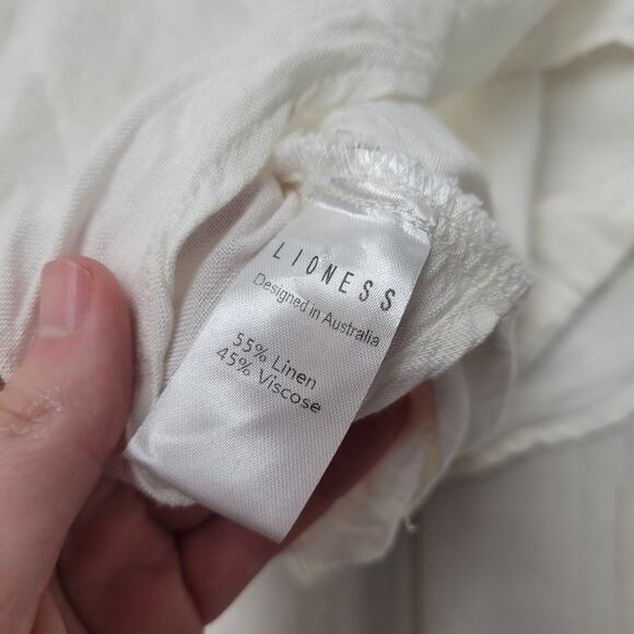 Lioness linen crop button down shirt top - Picture 7 of 7